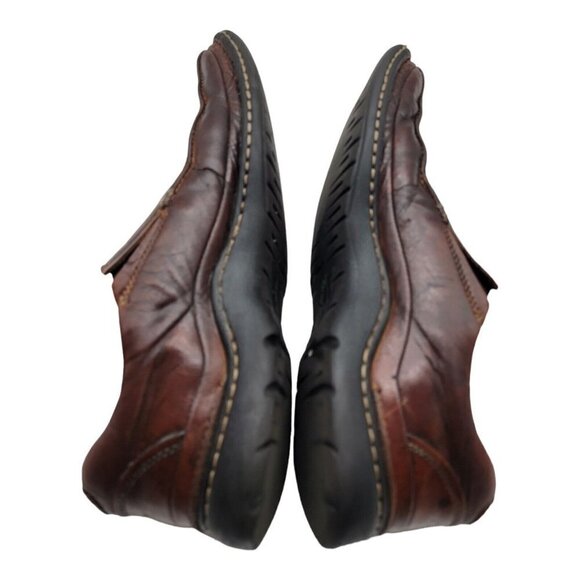 CLARKS SLIP-ON BROWN LEATHER MENS 9.5M SHOES 78194